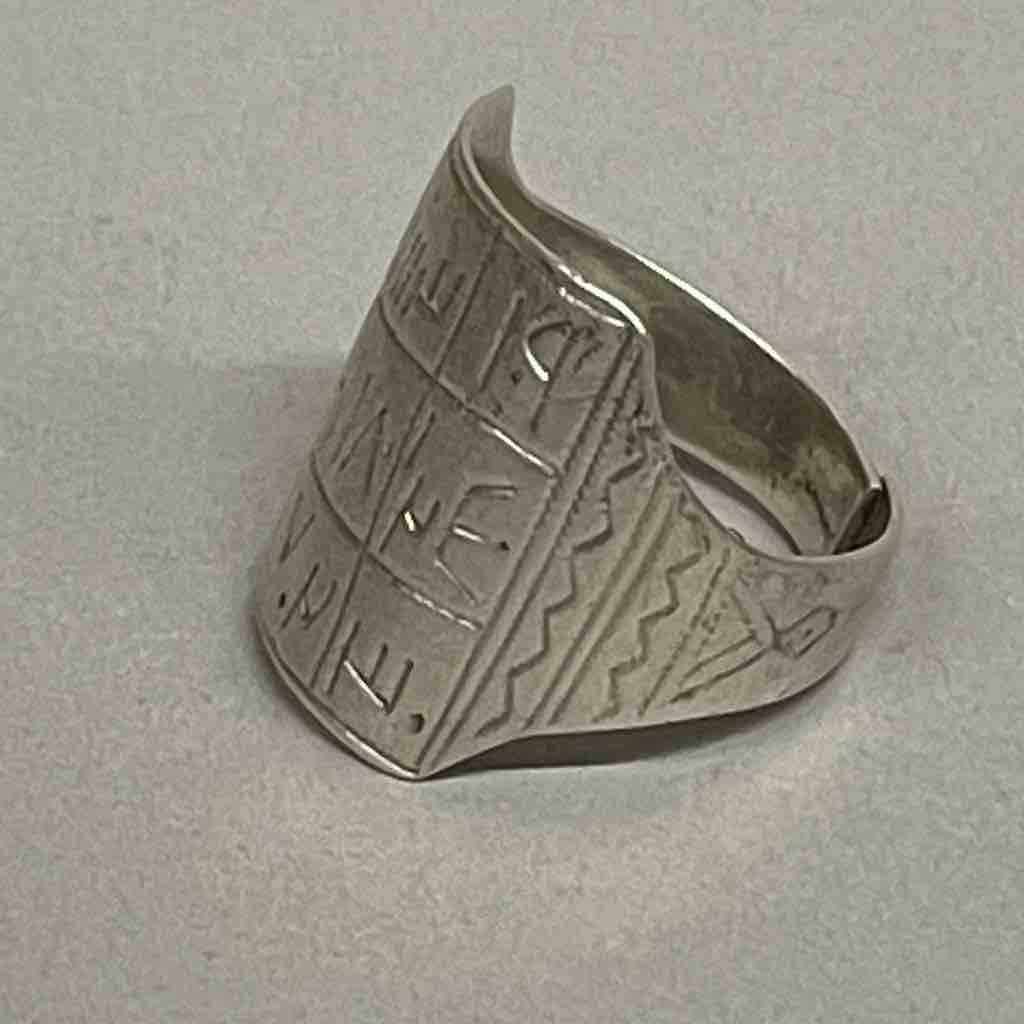 Vintage coin silver Tuareg “medicine” ring