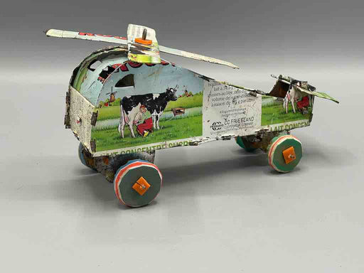 African Recycled Printed Metal Can Toy Helicopter - Burkina Faso