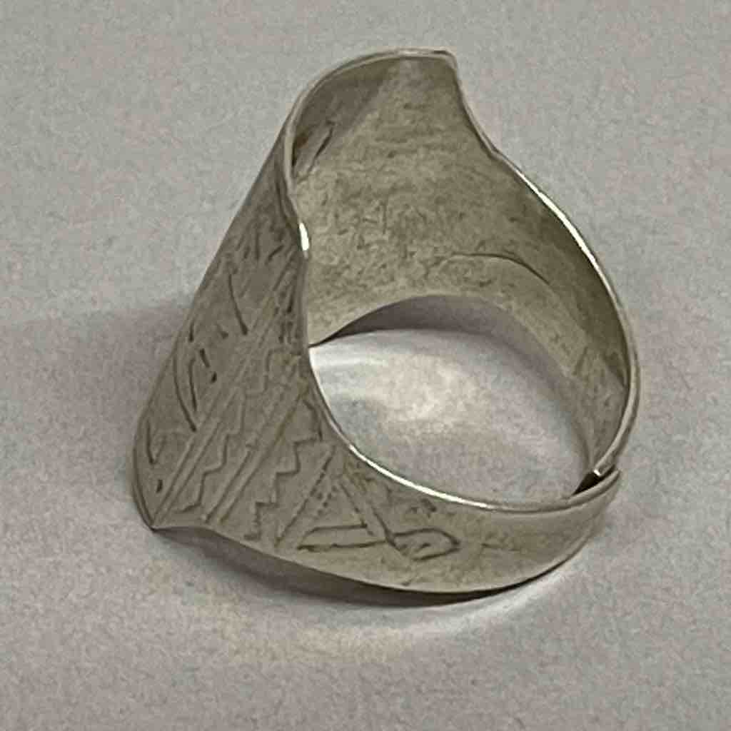 Vintage coin silver Tuareg “medicine” ring