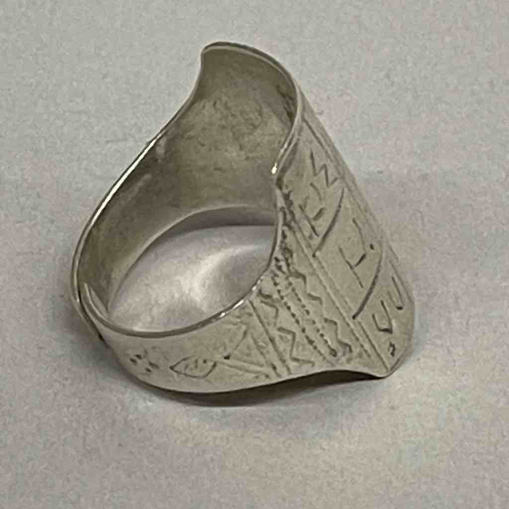 Vintage coin silver Tuareg “medicine” ring