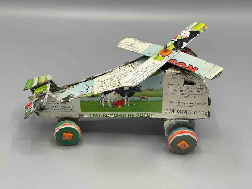 African Recycled Printed Metal Can Toy Helicopter - Burkina Faso