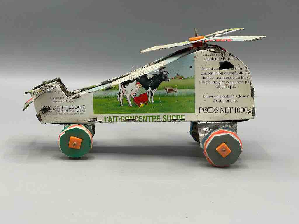 African Recycled Printed Metal Can Toy Helicopter - Burkina Faso