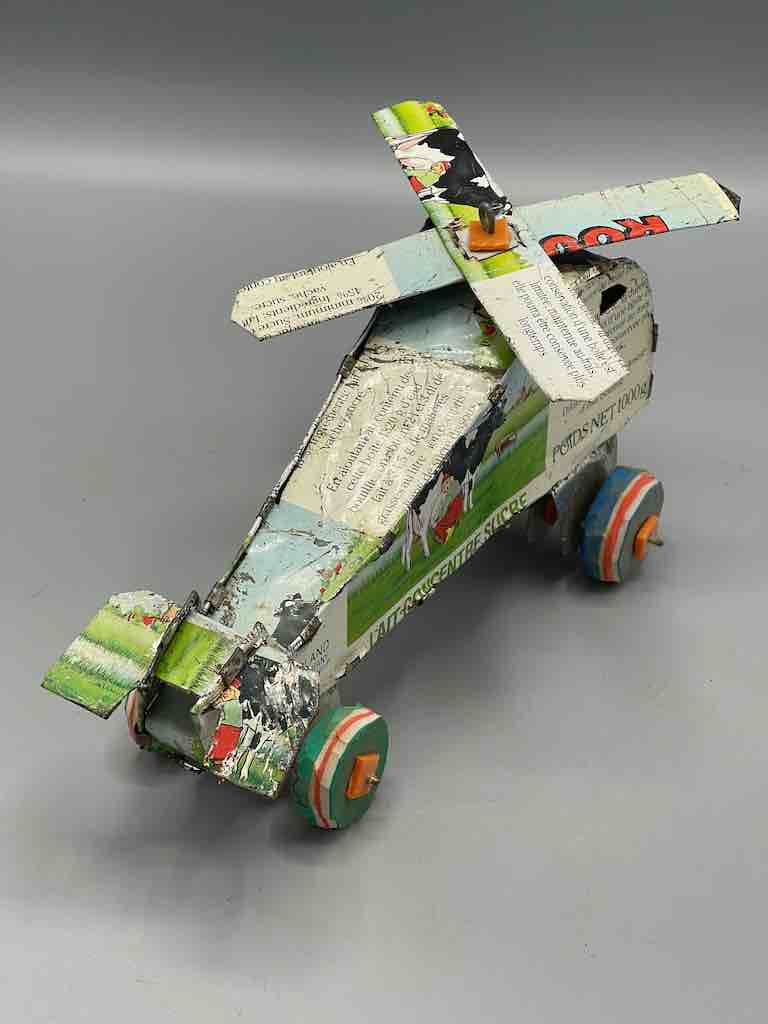 African Recycled Printed Metal Can Toy Helicopter - Burkina Faso