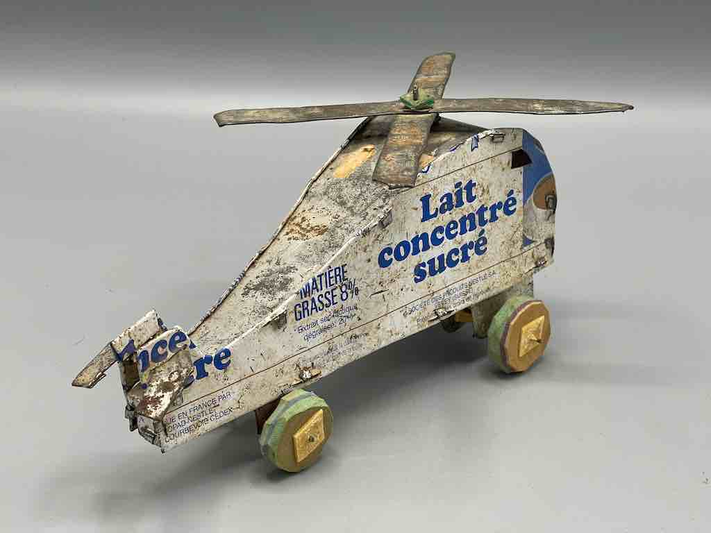 African Recycled Printed Metal Can Toy Helicopter - Burkina Faso