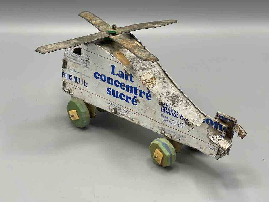 African Recycled Printed Metal Can Toy Helicopter - Burkina Faso