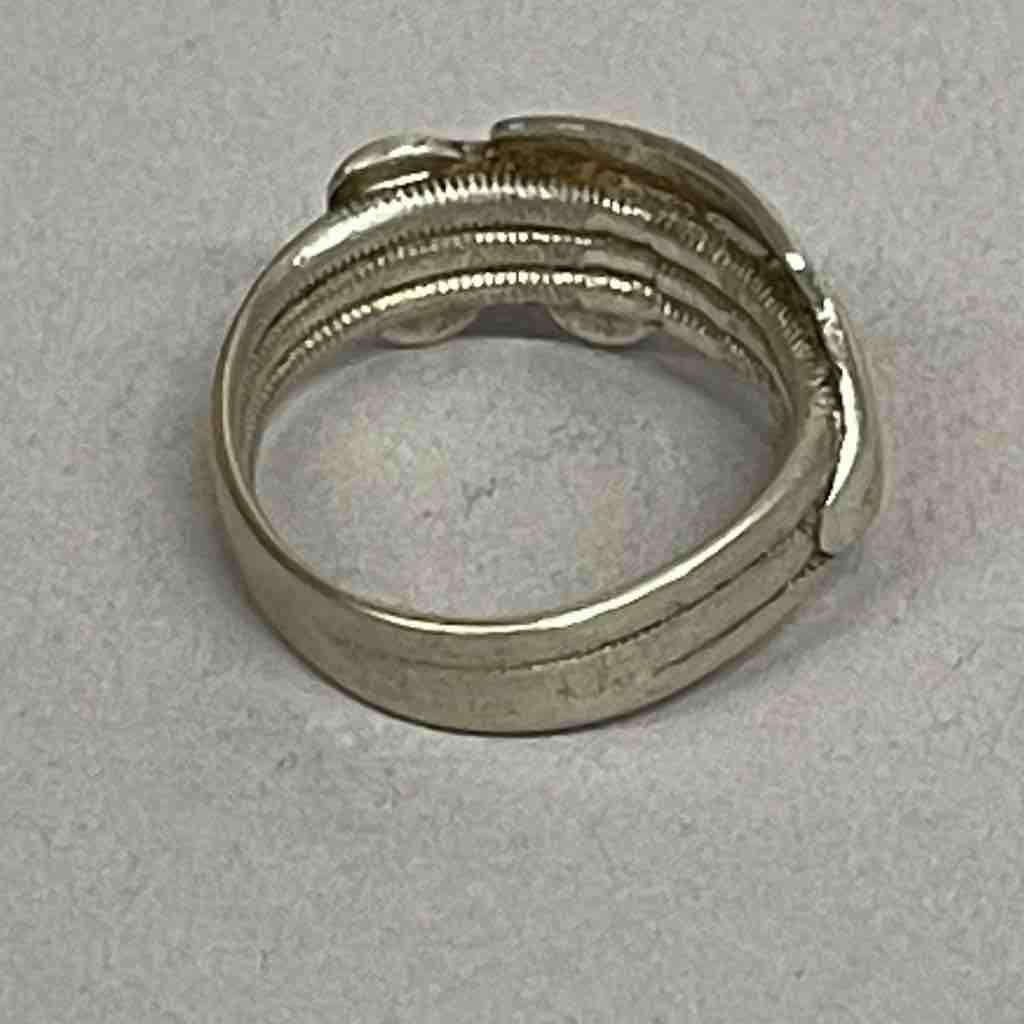 Vintage coin silver & copper Tuareg fish ring – size 7