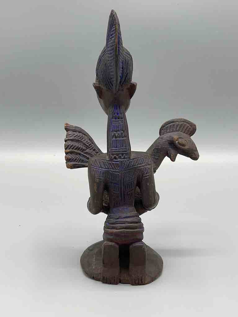 Small Yoruba Woman Figure Holding a Chicken Aguere Ifa - Nigeria