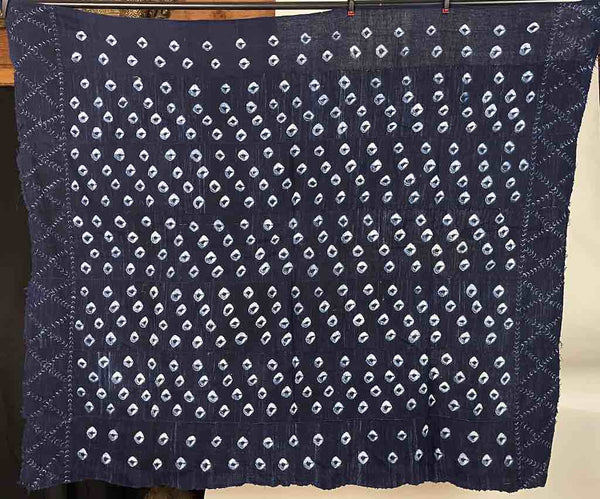 Vintage Fulani Indigo Textile "Wrapper" from Mali | 52 x 47"