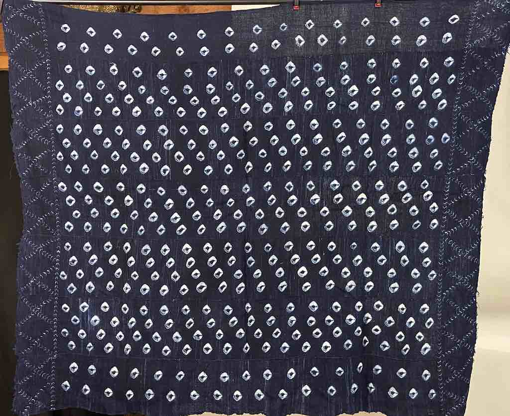 Vintage Fulani Indigo Textile "Wrapper" from Mali | 52 x 47"
