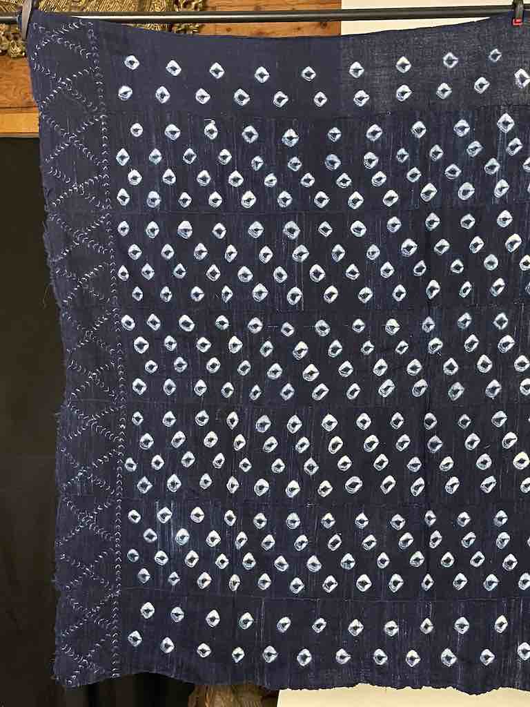 Vintage Fulani Indigo Textile "Wrapper" from Mali | 52 x 47"