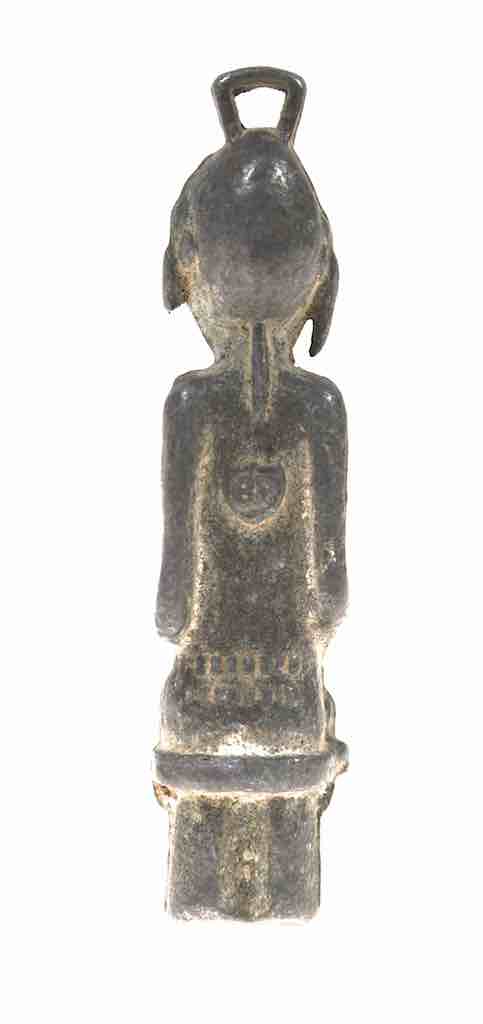 Vintage Senufo Brass Seated Woman with Child Figure - Ivory Coast