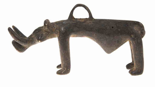Vintage Senufo Brass Warthog Figure - Ivory Coast