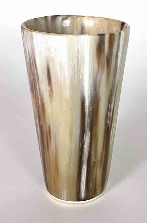 Brown & White Small Ankole Cattle Horn Cup - Uganda