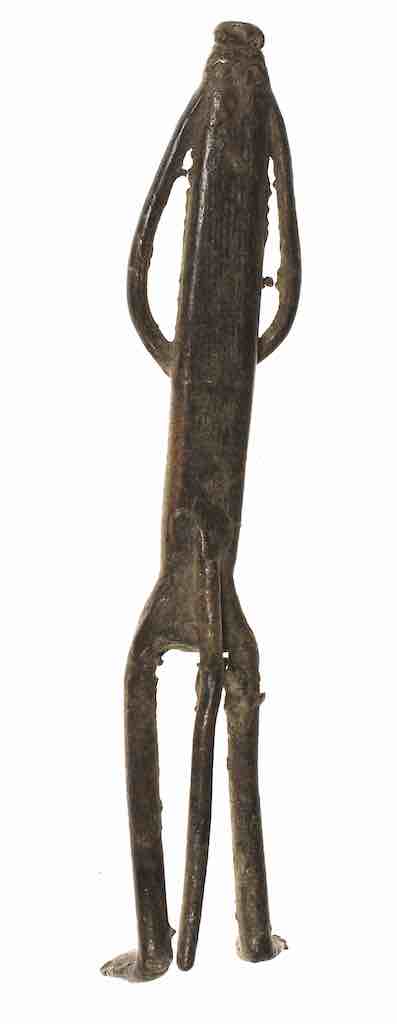 Vintage Tall Dogon Brass Headless Male Figure - Mali