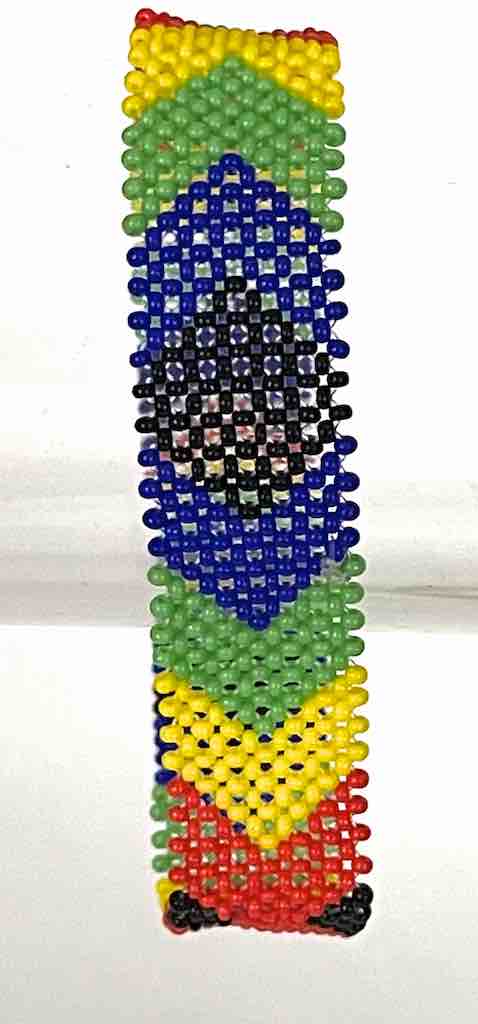 Very small bead woven geometric design beaded bracelet - Togo