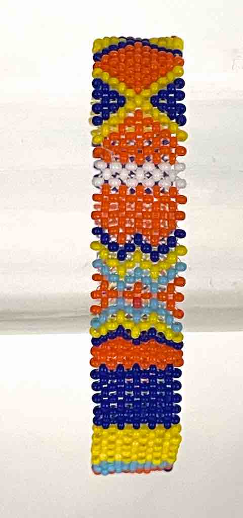 Very small bead woven geometric design beaded bracelet - Togo