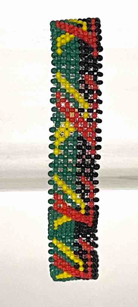 Very small bead woven geometric design beaded bracelet - Togo