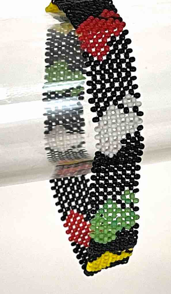 Very small bead woven geometric design beaded bracelet - Togo