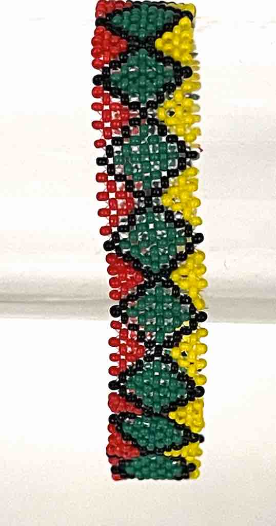 Very small bead woven geometric design beaded bracelet - Togo