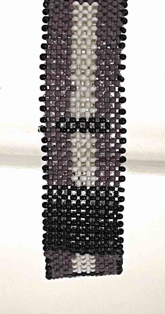 Very small bead woven geometric design beaded bracelet - Togo