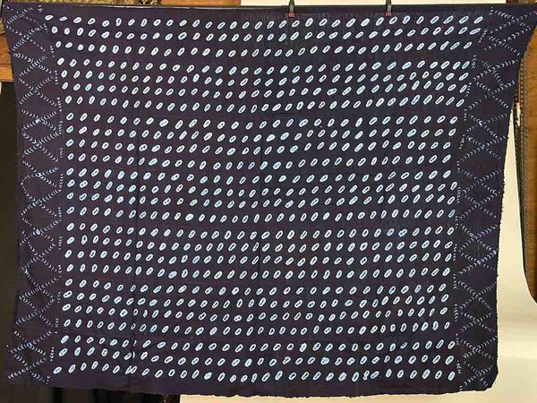 Vintage Fulani Indigo Textile "Wrapper" from Mali | 56 x 45"