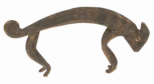 Vintage Baule Brass Chameleon Figure - Ivory Coast