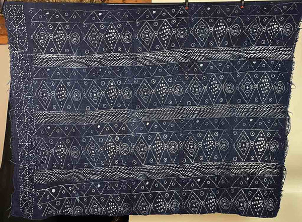 Vintage Fulani Indigo Textile "Wrapper" from Mali | 57 x 44"