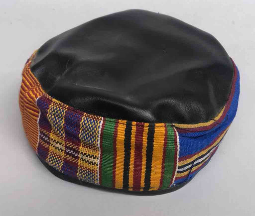 Large Size Genuine Ashanti Kente Cloth African Kufi Men's Hat | 21 7/8"