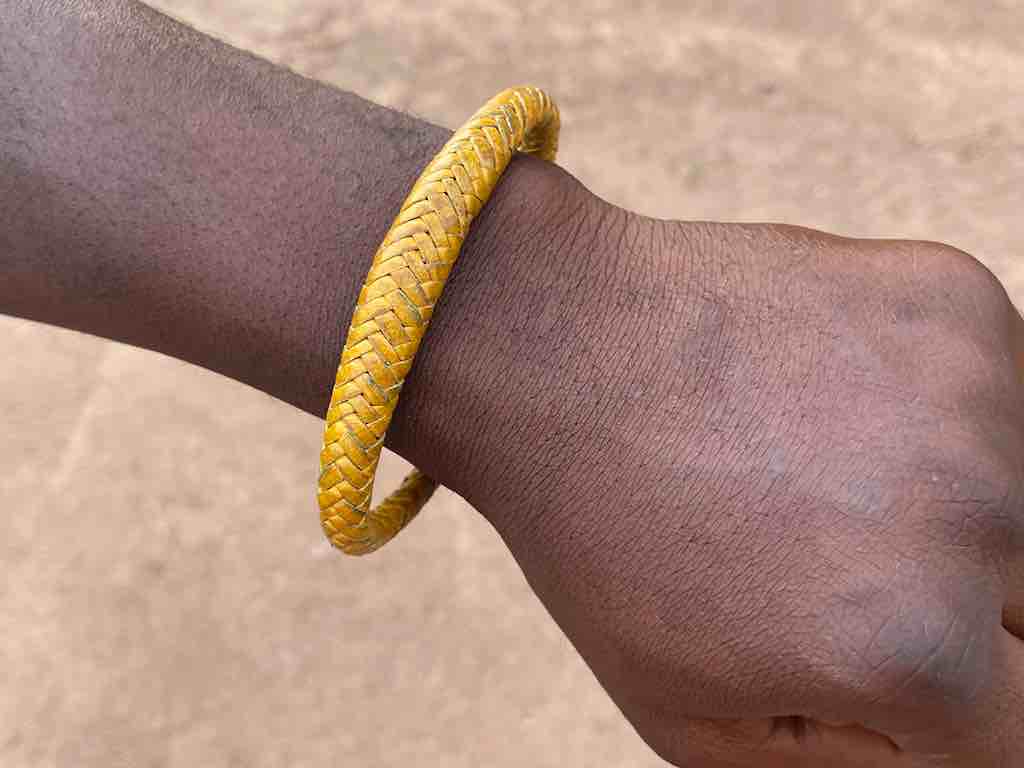 Tightly Woven Leather Solid Color Bracelet - Mali