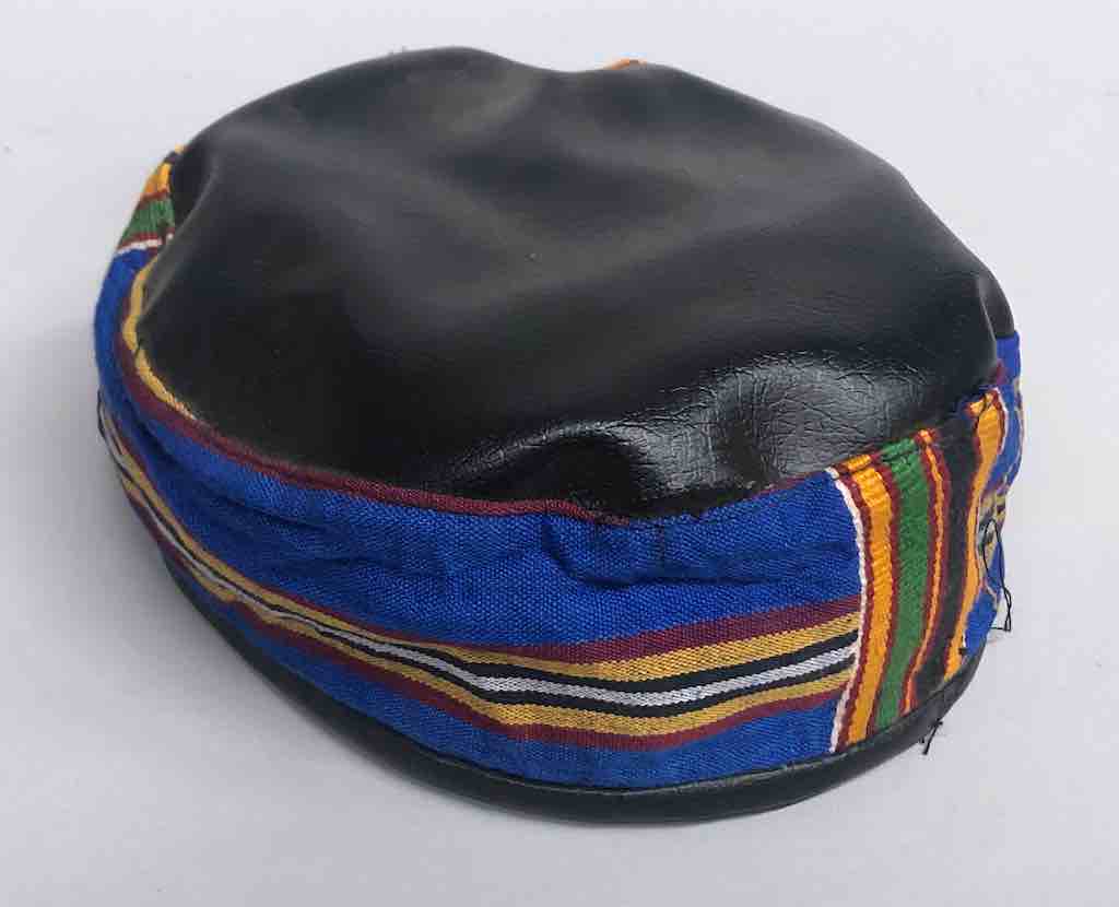 Large Size Genuine Ashanti Kente Cloth African Kufi Men's Hat | 21 7/8"