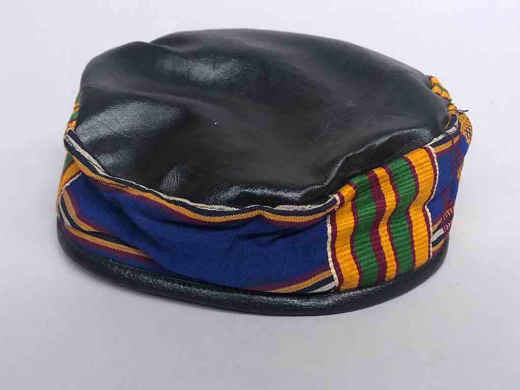 Large Size Genuine Ashanti Kente Cloth African Kufi Men's Hat | 21 3/4"