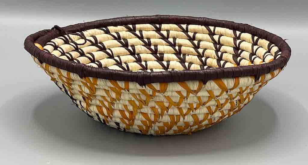 Deep Handwoven Raffia Basket/Bowl | 8"