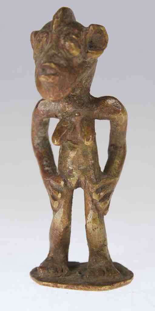 Vintage Dogon Brass Standing Man Figure - Mali