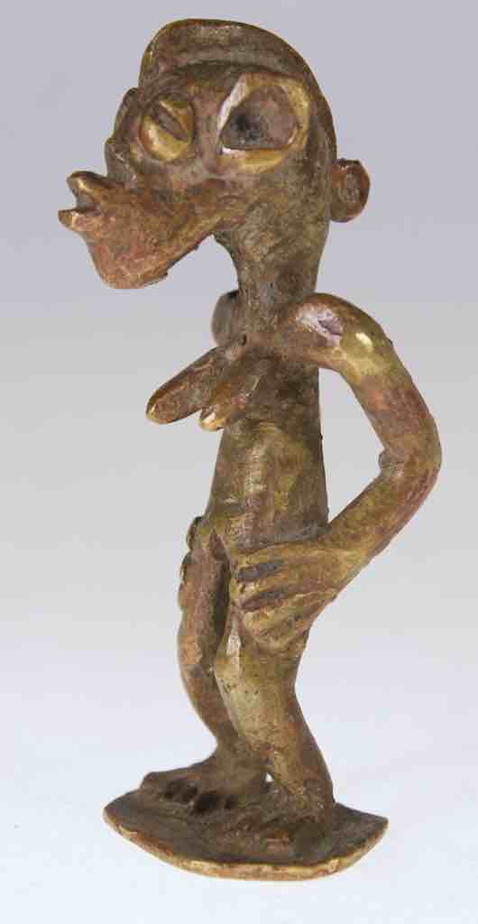 Vintage Dogon Brass Standing Man Figure - Mali