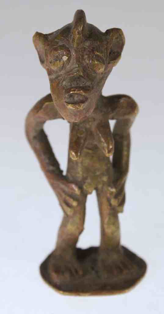 Vintage Dogon Brass Standing Man Figure - Mali