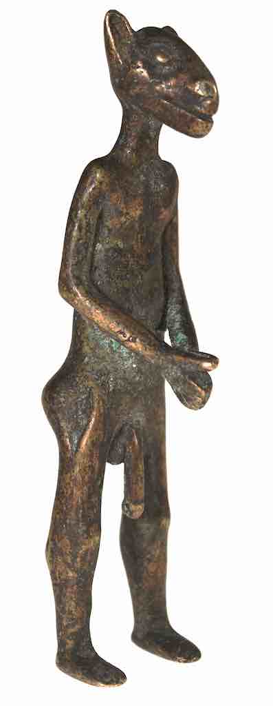 Vintage Tall Dogon Brass Zoomorphic Figure - Mali