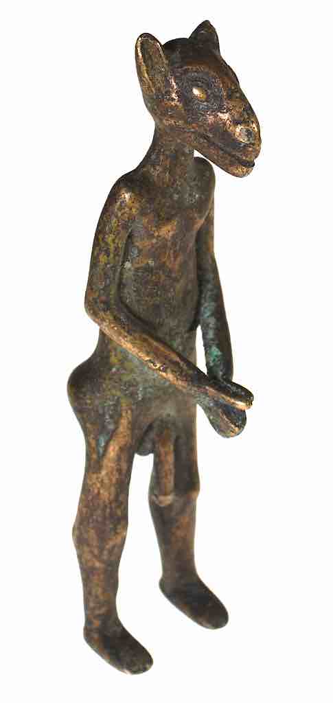 Vintage Tall Dogon Brass Zoomorphic Figure - Mali