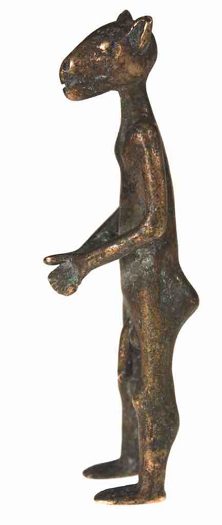 Vintage Tall Dogon Brass Zoomorphic Figure - Mali