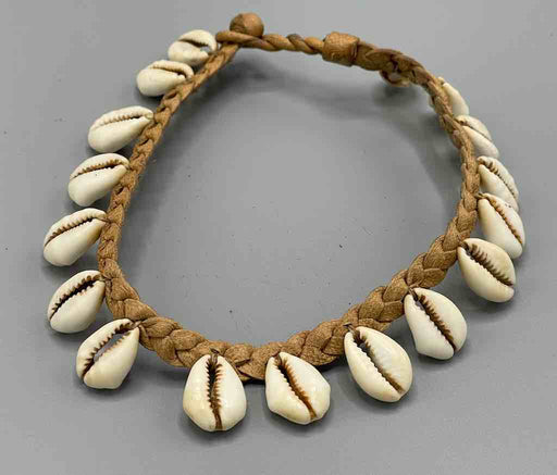 Hanging Cowrie Shell Braided Leather Clasp Anklet - Mali