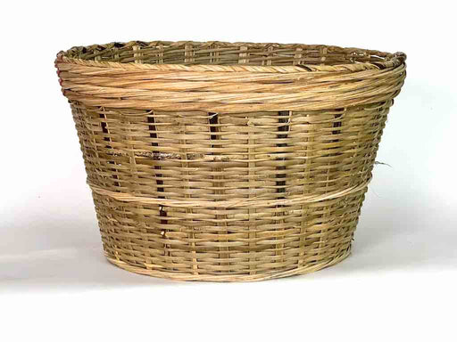 Large 2-Weave Split Palm Frond Deep Basket - Benin | 13" x 22"