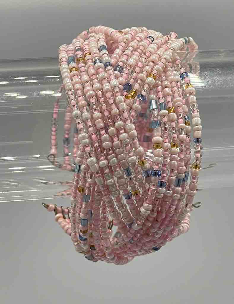 Wide Woven Colorful Beaded Wire Bracelet - Nigeria