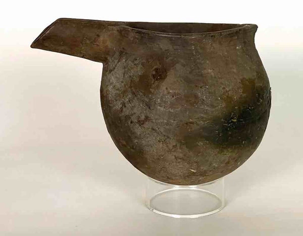 Vintage Wooden Tshi Vessel Cup from Congo, Africa | 8"