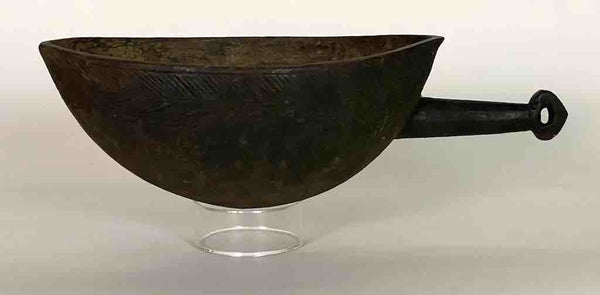 Vintage Wooden Tshi Vessel Cup from Congo, Africa | 14"