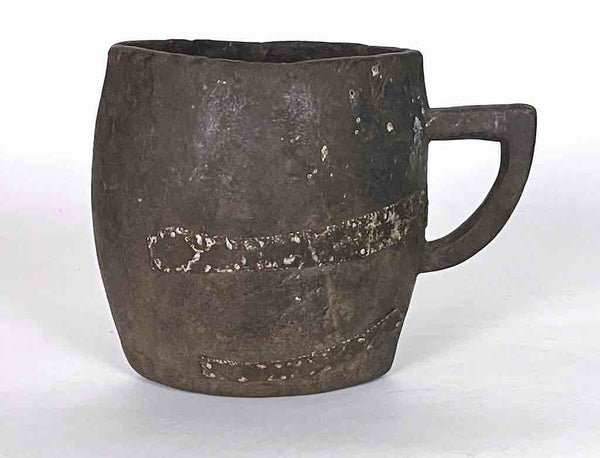 Vintage Wooden Tshi Vessel Cup from Congo, Africa | 7"