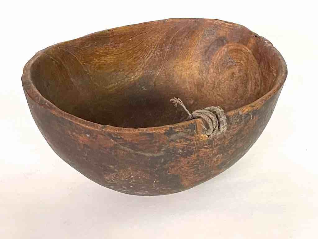 Vintage Wooden Turkana Vessel Bowl from Kenya, Africa | 9"