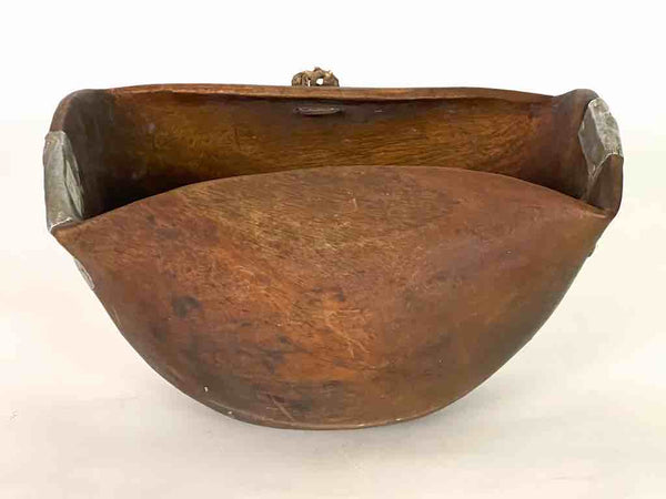 Vintage Wooden Samburu Vessel Bowl from Kenya, Africa | 11"