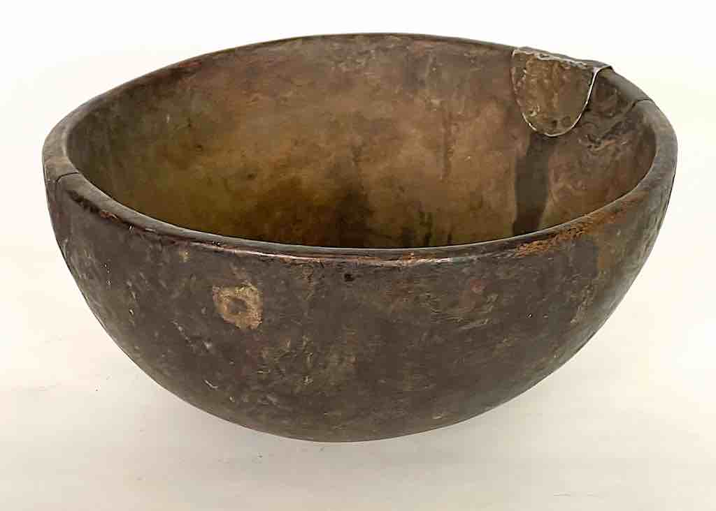 Vintage Wooden Turkana Vessel Bowl from Kenya, Africa | 10"