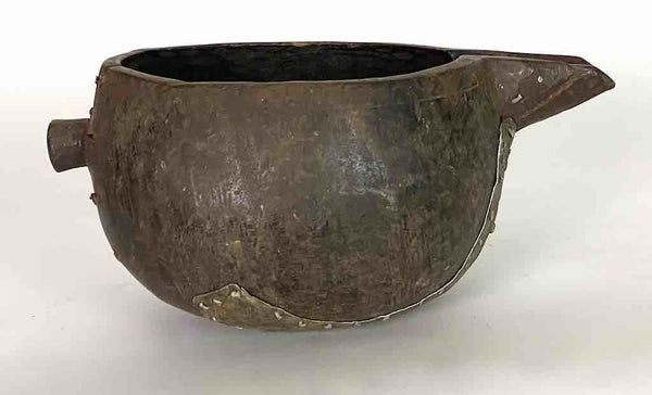 Vintage Wooden Tshi Vessel Cup from Congo, Africa | 10"