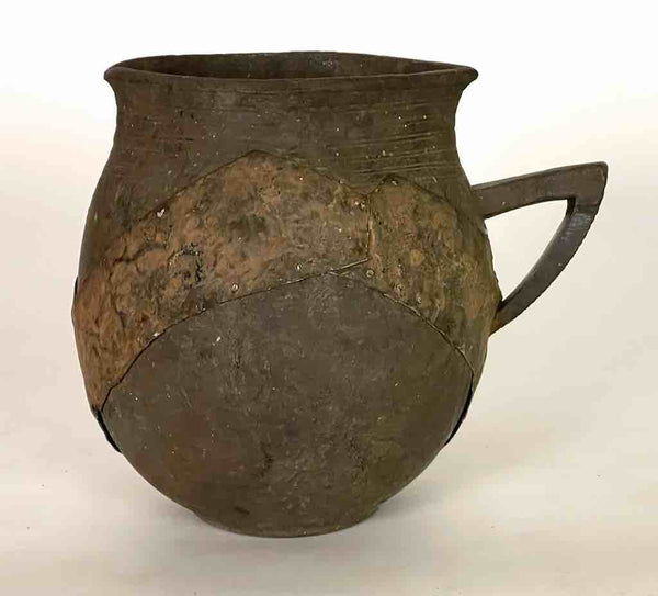 Vintage Wooden Tshi Vessel Cup from Congo, Africa | 9"