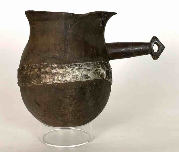 Vintage Wooden Tshi Vessel Cup from Congo, Africa | 9"